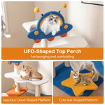 49 Inches Tall Cat Tree With UFO Top Perch Space Capsule And Sisal Scratching Posts