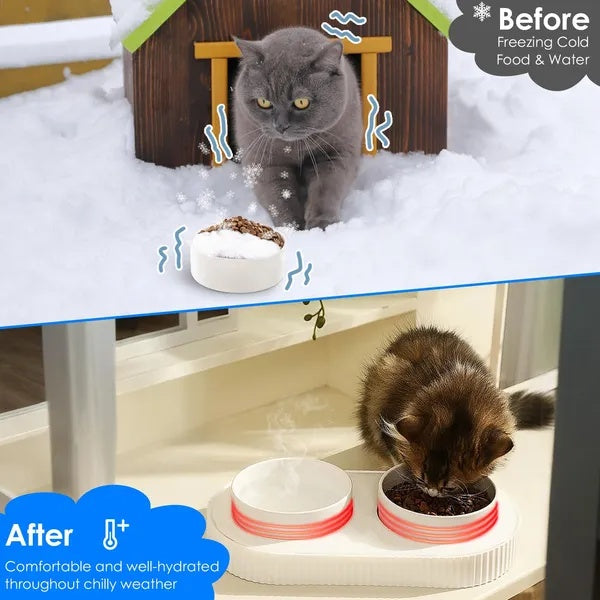 Heated Water Bowl For Dogs And Cats Ceramic Heated Pet Water Bowl
