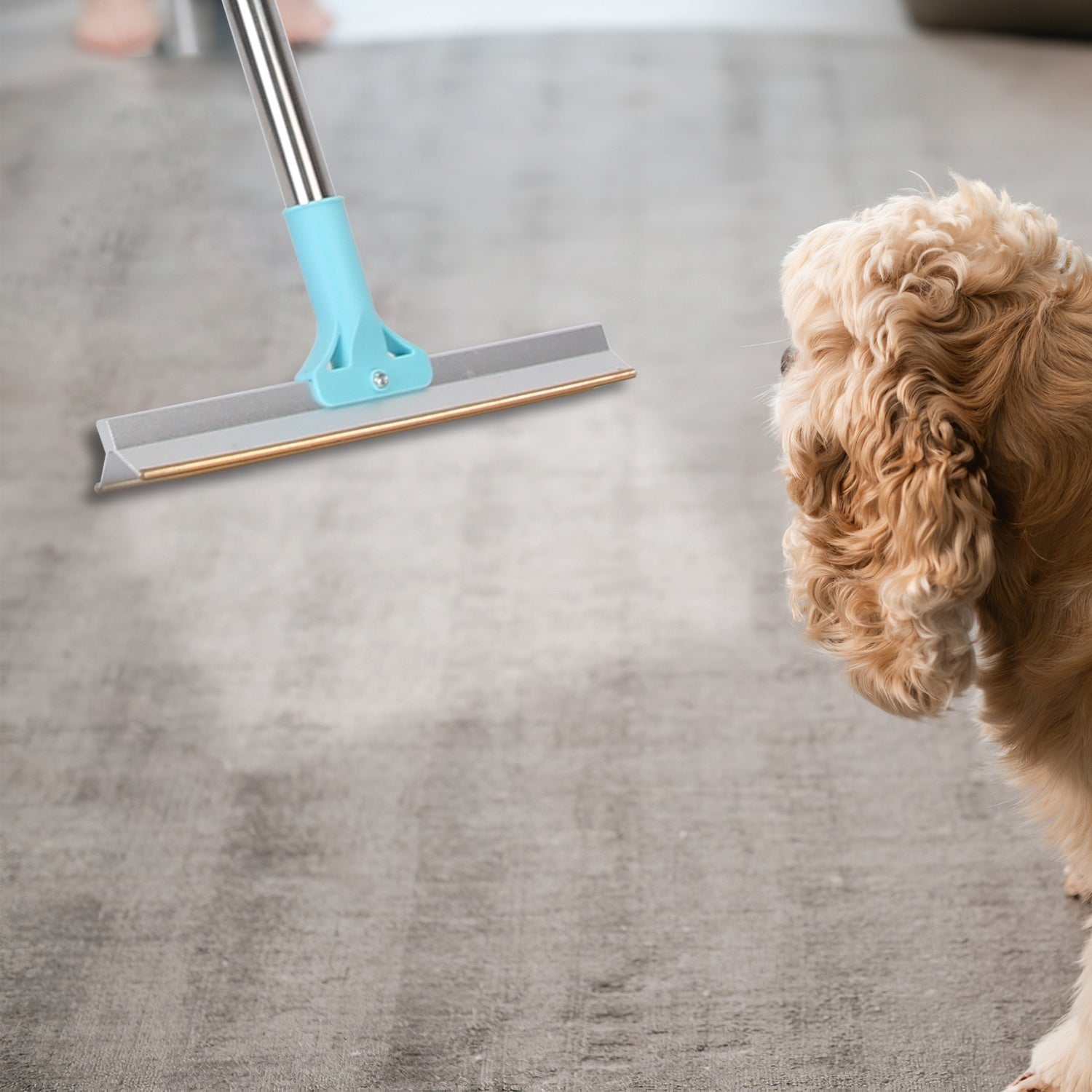 1Pc Pet Hair Removal Rake With 54.33in Adjustable Telescopic Rod Multi-Fabric Dog Cat Hair Scraper Lint Shaver For Carpet Rug Clothes Couch
