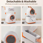 60L Automatic Cat Litter Box, Smart App Control, Deodorizing, Infrared Sensor, Suitable For Multiple Cats