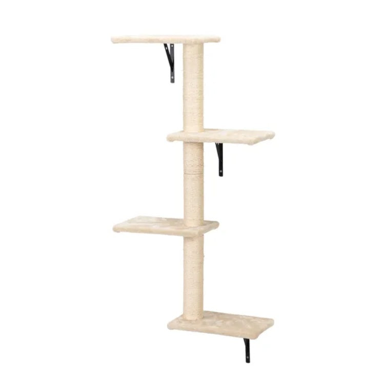 5 Pcs Wall Mounted Cat Climber Set  Floating Cat Shelves And Perches  Cat Activity Tree With Scratching Posts  Modern Cat Furniture